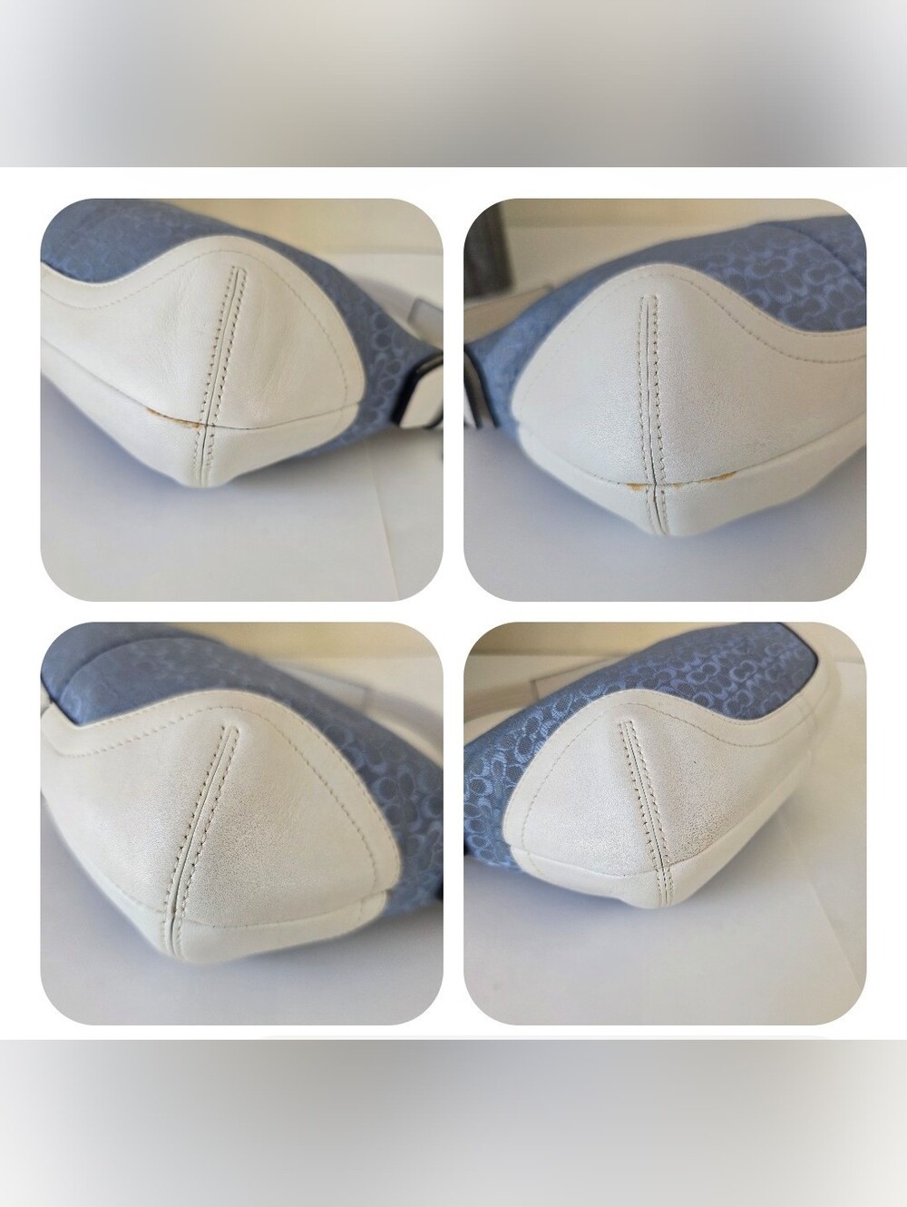Coach Soho Signature Jacquard Hobo Shoulder Bag Denim Blue White Leather Y2K - Picture 13 of 13